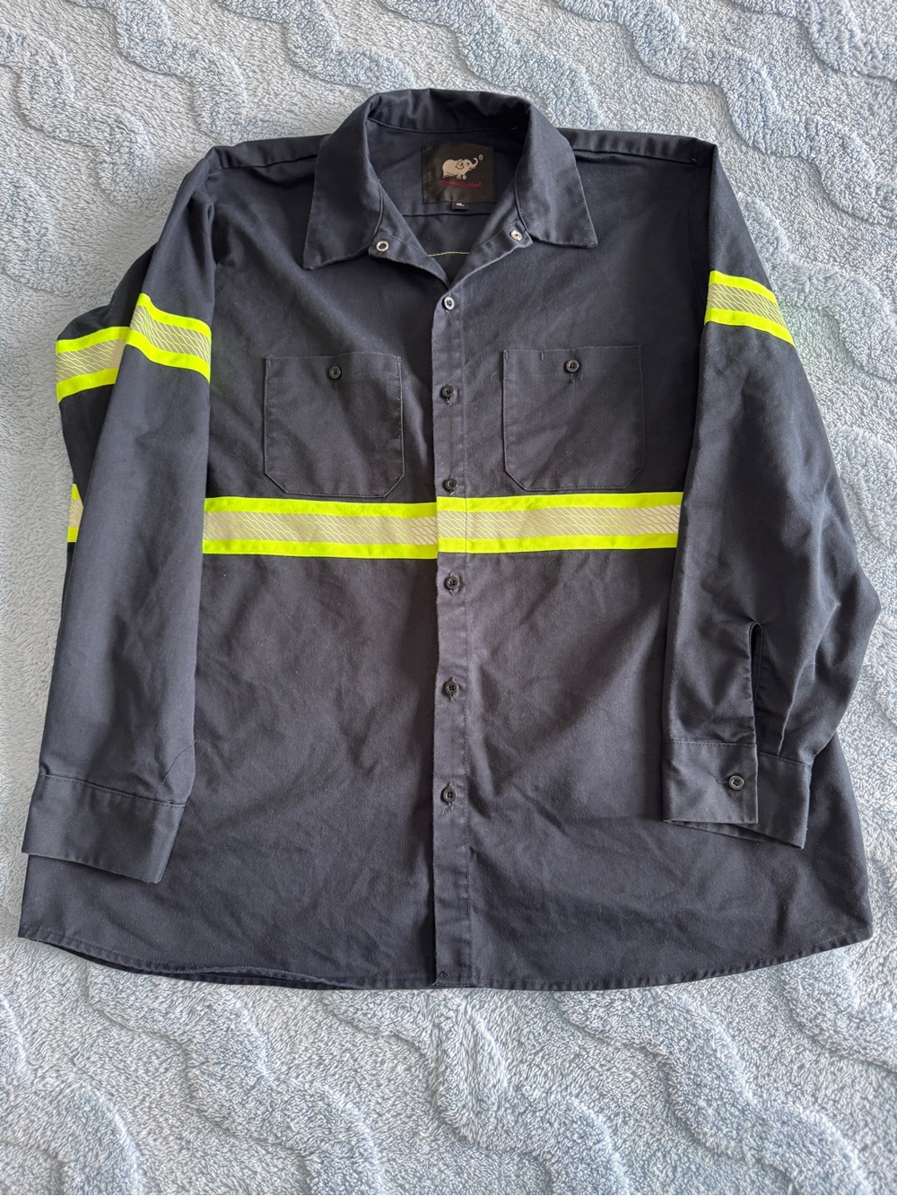 Hi Vis Button Up Safety Work Shirts Men Reflective Golden Elephant Size XL *
